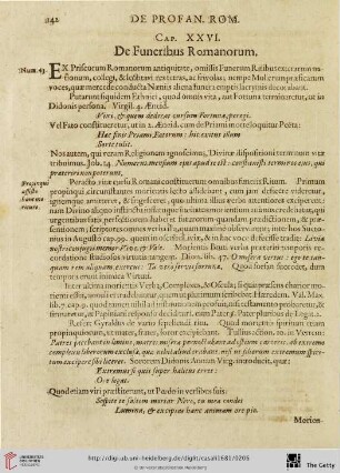 Cap. XXVI: De Funeribus Romanorum.