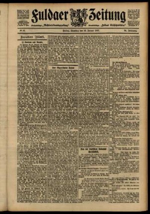 Zweite Ausgabe vom Samstag, den 19. Januar 1907.