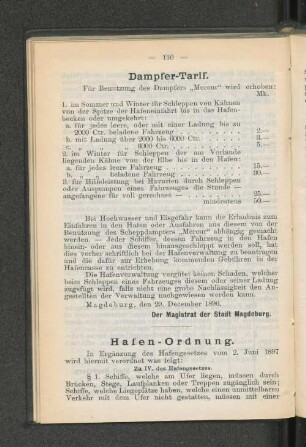 Hafen-Ordnung.