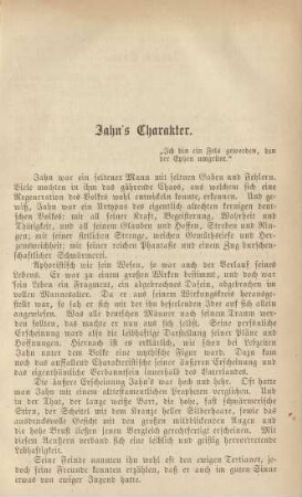 Jahn's Charakter
