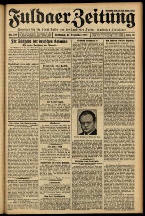 Erste Ausgabe vom Mittwoch, den 23. Dezember 1931.