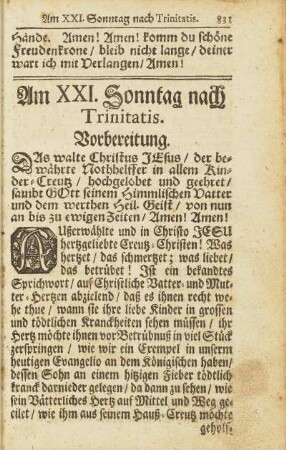 Am XXI. Sonntag nach Trinitatis.