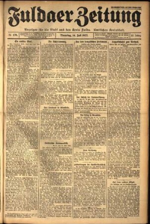 Ausgabe vom Dienstag, den 14. Juli 1925.
