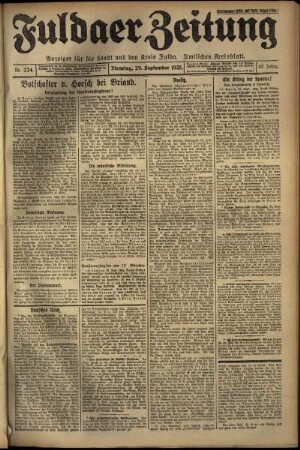Ausgabe vom Dienstag, den 29. September 1925.