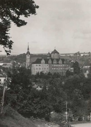 Zschopau, Schloss Wildeck und Stadtkirche Sankt Martin, Südansicht