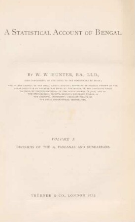 Vol. 1: Districts of the 24 Parganas and Sundarbans