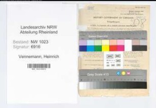 Entnazifizierung Heinrich Vennemann , geb. 06.03.1895 (Lehrer)