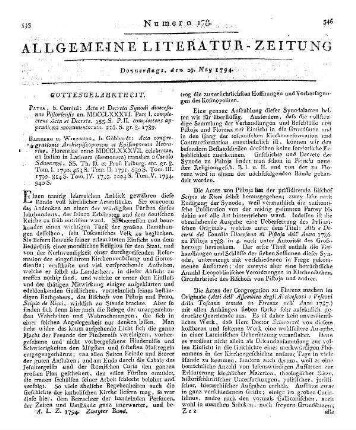 Acta congregationis archiepiscoporum et episcoporum Hetruriae, Florentiae a 1787 celebratae. T. 1-5. Ex italico in latinum translata a Carolo Schwarzel. Bamberg; Würzburg: Göbhardt 1790-94