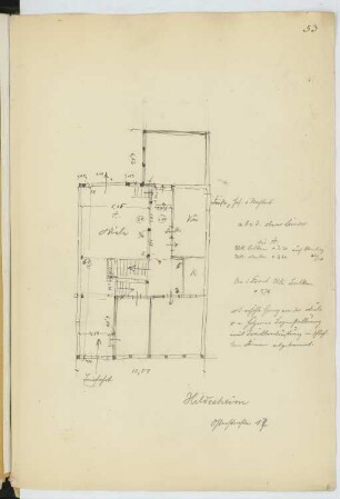 Wohnhaus Osterstraße, Hildesheim: Grundriss (aus: Skizzen- und Fotoalbum 17)