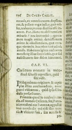 Cap. VI. Cælitum nomen in menstrua scheda expressum, quid sibi velit.