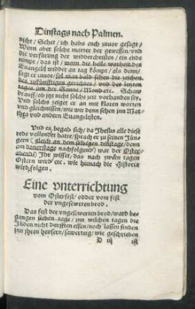 Eine unterrichtung vom Osterfest/ odder vom fest der ungesewrten brod.