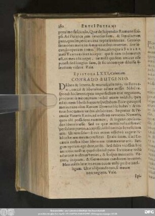 Epistola LXXI. Coloniam. Conrado Butgenio.