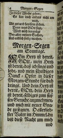 Morgen-Segen am Sonntage