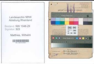 Entnazifizierung Wilhelm Matthies , geb. 22.08.1903 (Beamter)