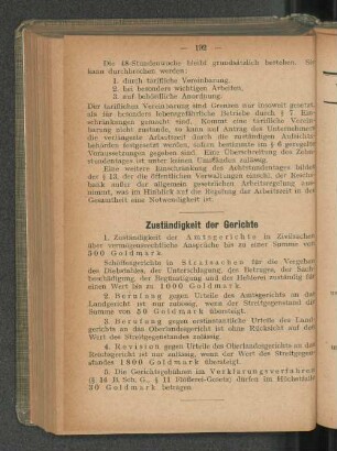 Zuständigkeit der Gerichte
