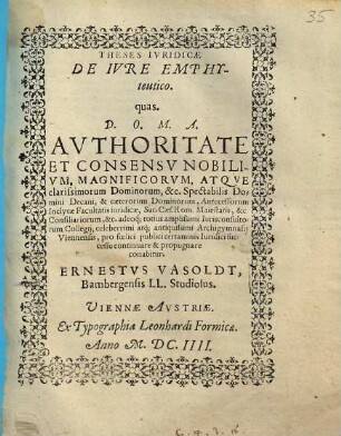 Theses Ivuridicae De Ivre Emphyteutico