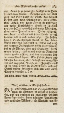 III. Nach erlittenem Wasserschaden