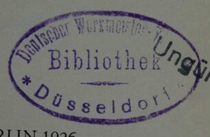 Deutscher Werkmeister-Verband. Bibliothek / Stempel
