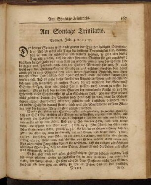 Am Sonntage Trinitatis. - Am I. Sonntage nach Trinitatis.