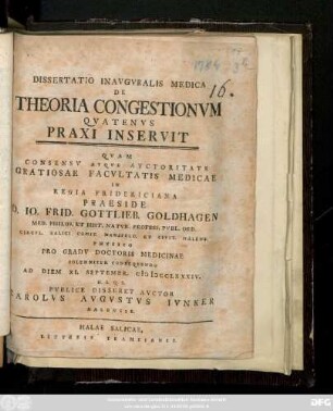 Dissertatio Inavgvralis Medica De Theoria Congestionvm Qvatenvs Praxi Inservit