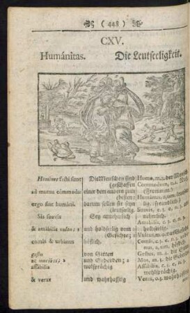 CXV. Humánitas. Die Leutseeligkeit