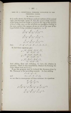 Note on a geometrical theorem contained in the preceding paper.