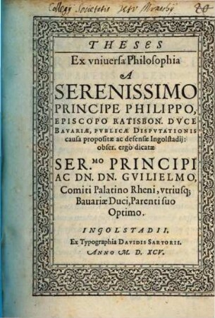 Theses ex universa philosophia