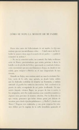 Cómo se supo la muerte de mi padre