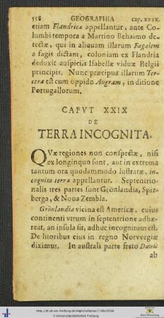 Caput XXIX De Terra Incognita