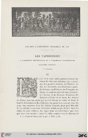 3. Pér. 24.1900: Les tapisseries à l'exposition rétrospective et à l'exposition contemporaine, 2 : les arts à l'Exposition Universelle de 1900