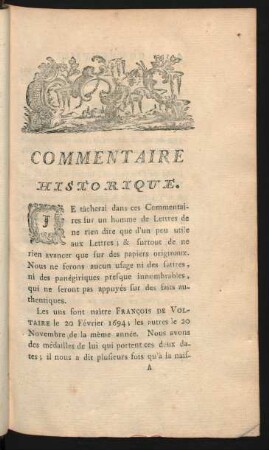 Commentaire Historiqué
