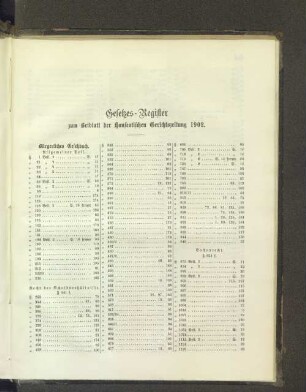 Gesetzes-Register zum Beiblatt der Hanseatischen Gerichtszeitung 1902.