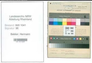 Entnazifizierung Hermann Bekker , geb. 23.09.1886 (Faerber)