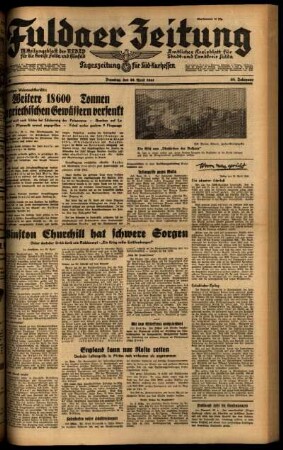 Ausgabe vom Dienstag, den 29. April 1941.