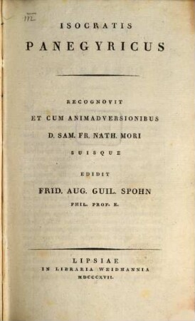 Isocratis Panegyricus