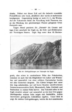 Gebirgsfaltungen am Yukonufer bei Eagle.