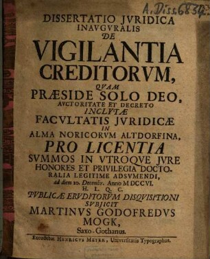 De vigilantia creditorum