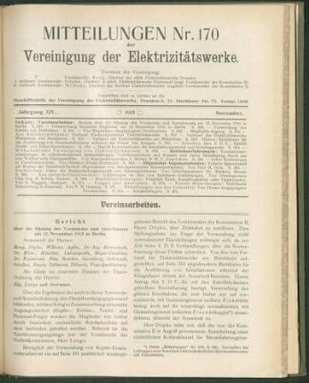 Mitteilung Nr. 170. Jg. 14, November 1915