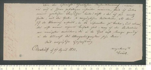 Brief von Anton Theobald Brück an Adelbert von Chamisso