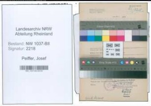 Entnazifizierung Josef Peiffer , geb. 07.10.1901 (Schreiner)