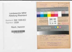 Entnazifizierung Heinrich Reich, geb. 12.04.1888 (Hafenstellwerkmeister)