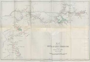 Map showing the route of Sarat Chandra Das