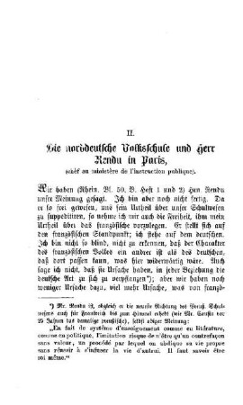 Die norddeutsche Volksschule und Herr Rendu in Paris