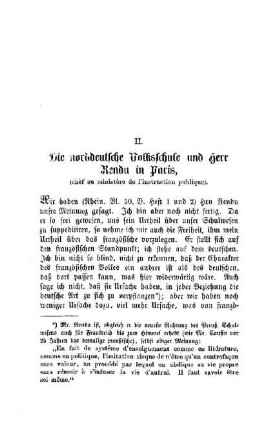 Die norddeutsche Volksschule und Herr Rendu in Paris