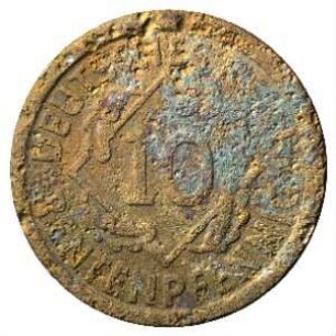 Fundmünze, 10 Rentenpfennig, 1924
