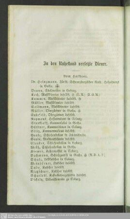 In den Ruhestand versetzte Diener