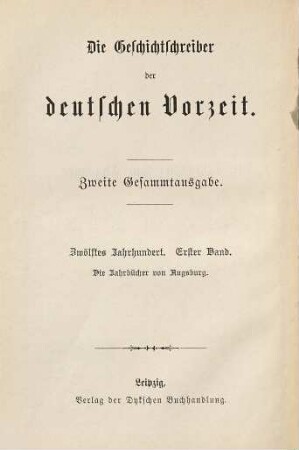 Die Jahrbücher von Augsburg