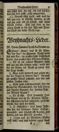 Weyhnachts-Lieder.
