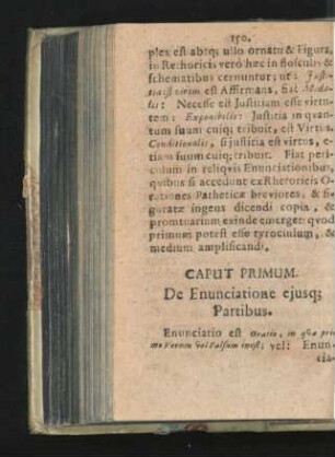Caput Primum. De Enunciatione eiusque Partibus.