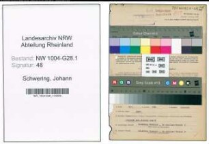 Entnazifizierung Johann Schwering , geb. 02.06.1887 (Telegr.Sekretaer)